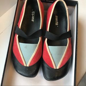 Earth Kalso Sz 7 Intrigue Red Leather Mary Janes